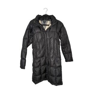The North Face Puffer Parka Women Medium Black Good Plaid Lined Long Jacket